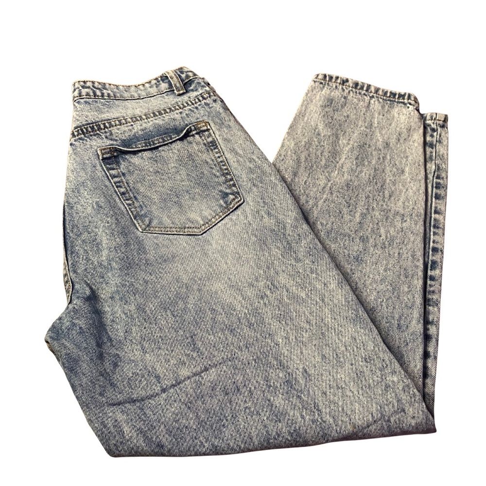 PrettyLittleThing High Waist Straight Leg Acid Wash Jeans US 8